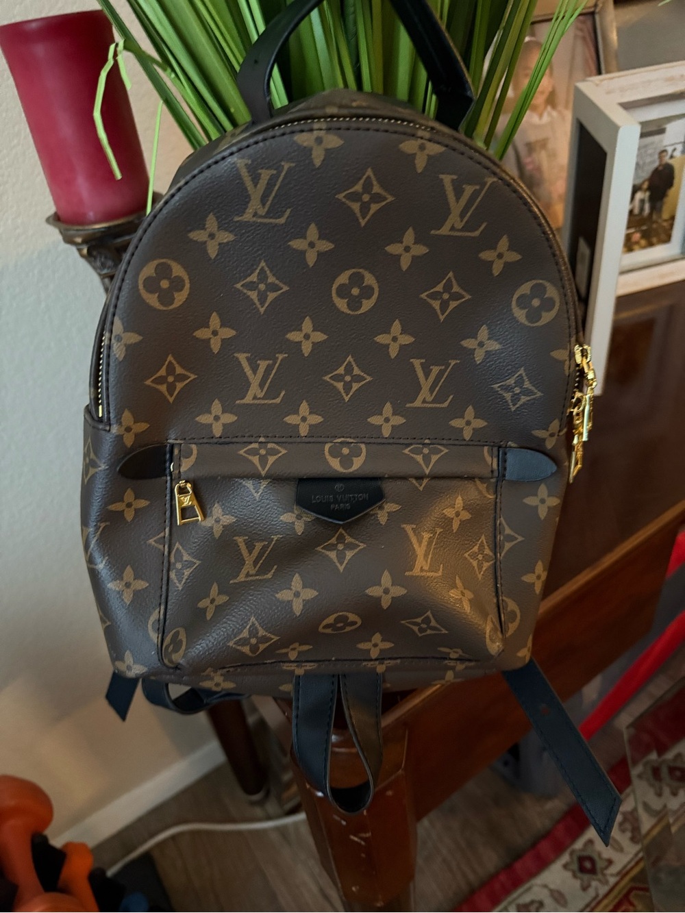 Monogram Mini Backpack in Brown & Tan